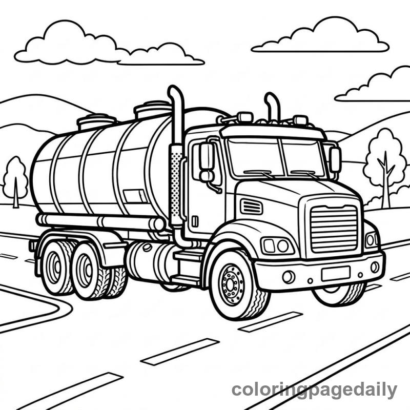 Tanker Truck Driving - Colored reference example