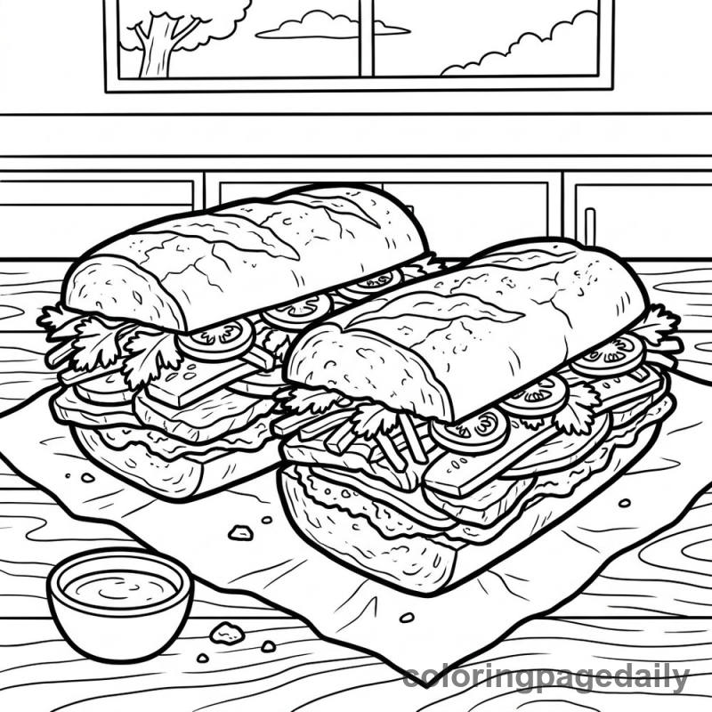 Tasty Bánh Mì Sandwich - Colored reference example