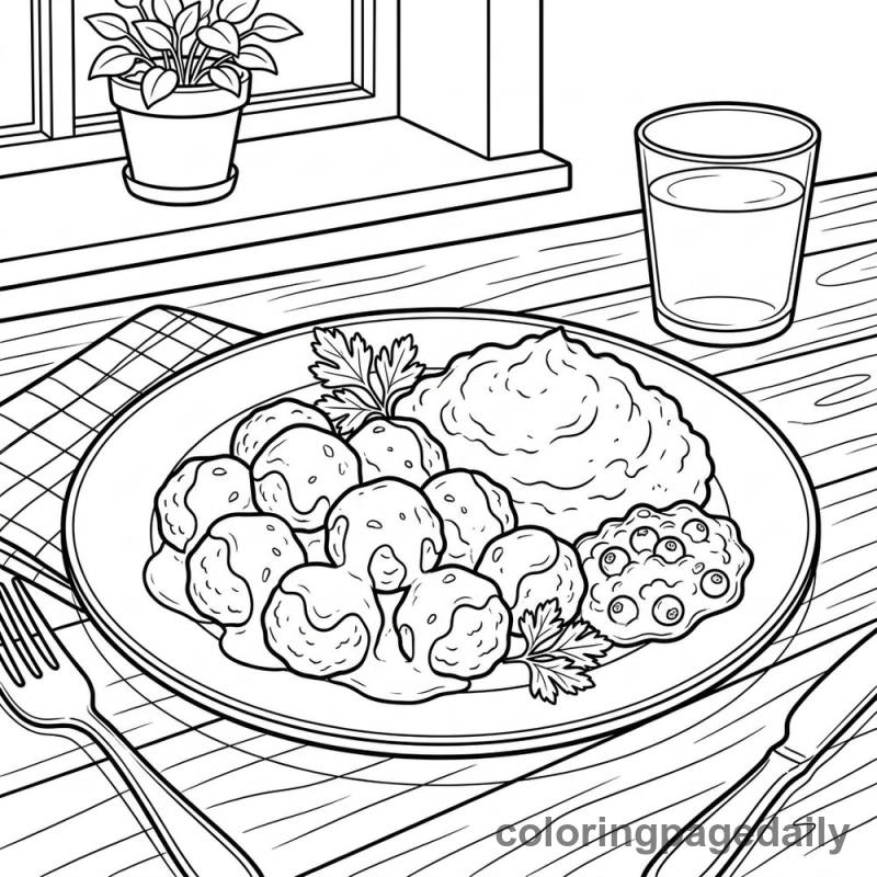 Tasty Swedish Meatballs - Colored reference example