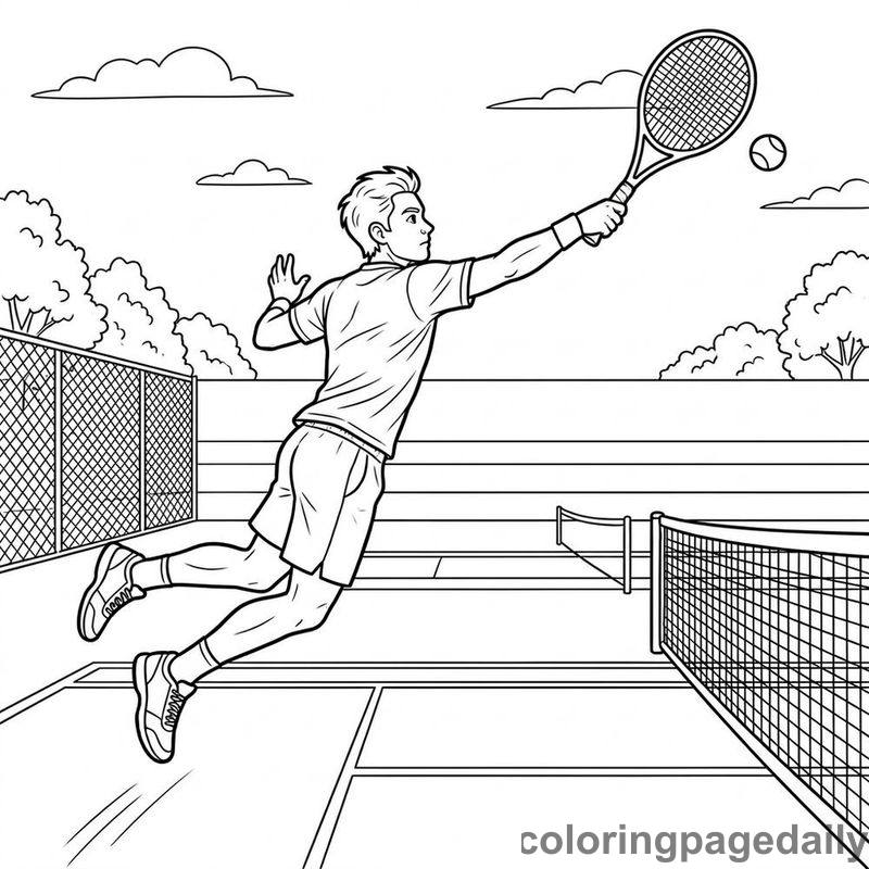 Tennis Player Overhead Smash - Colored reference example