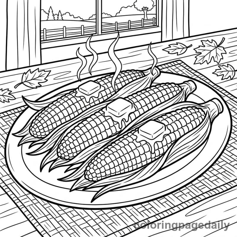 Thanksgiving Corn on the Cob - Colored reference example