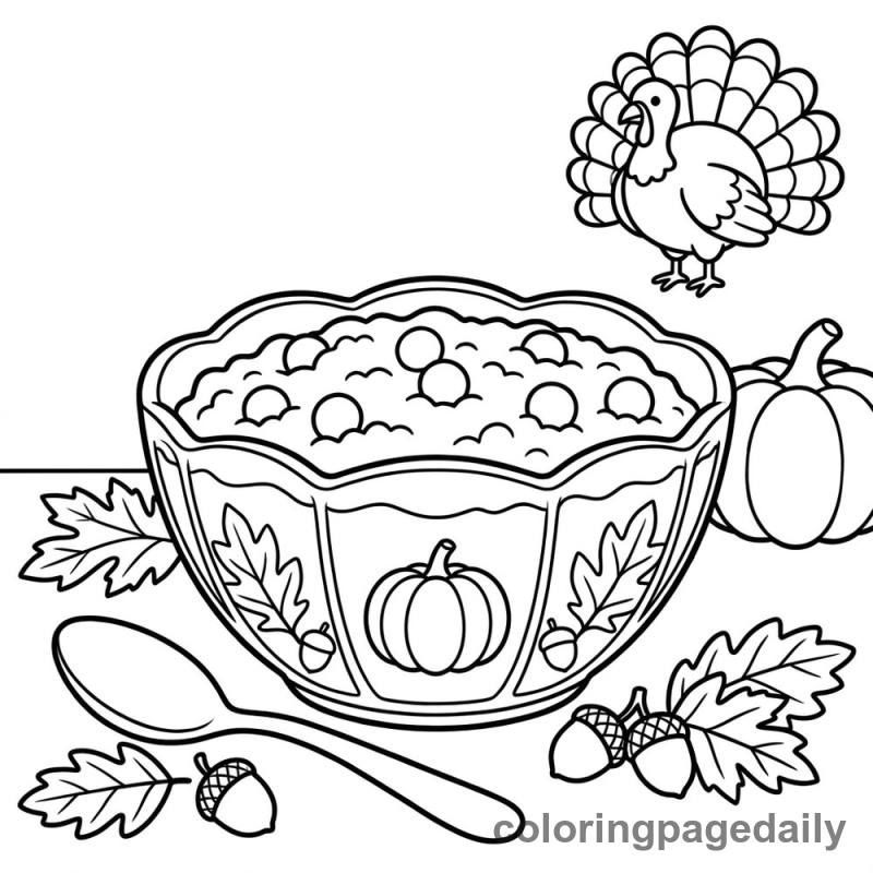 Thanksgiving Cranberry Sauce - Daily printable coloring page in Thanksgiving category