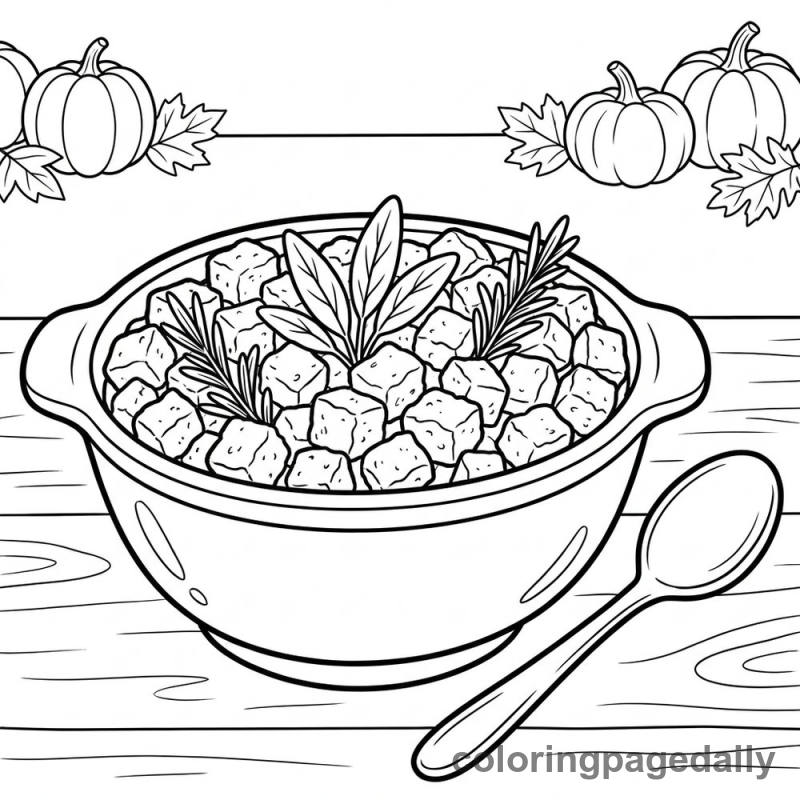 Thanksgiving Stuffing Bowl - Colored reference example