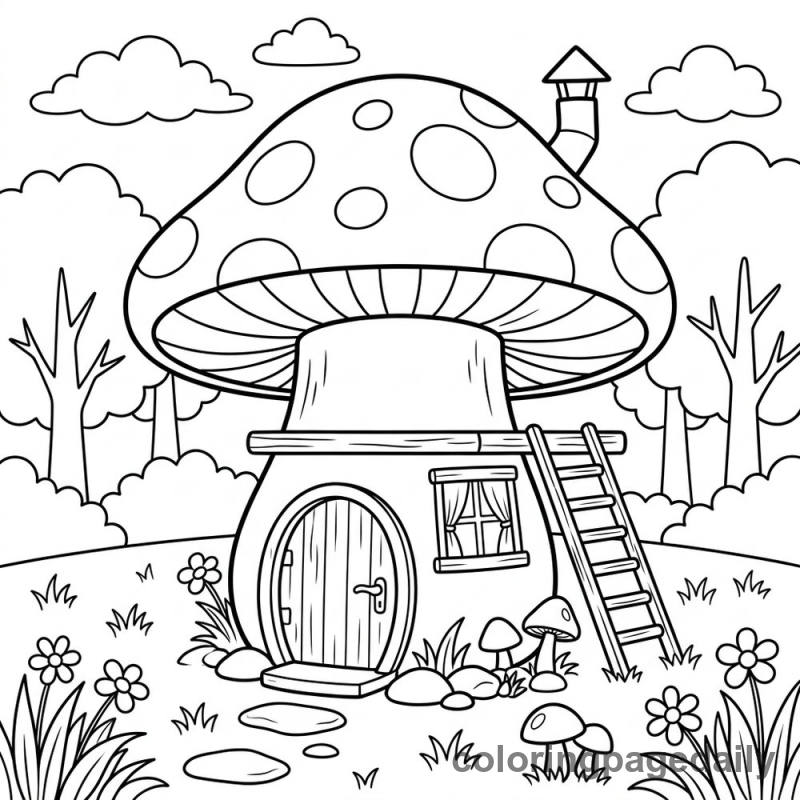The Magical Mushroom House - Colored reference example