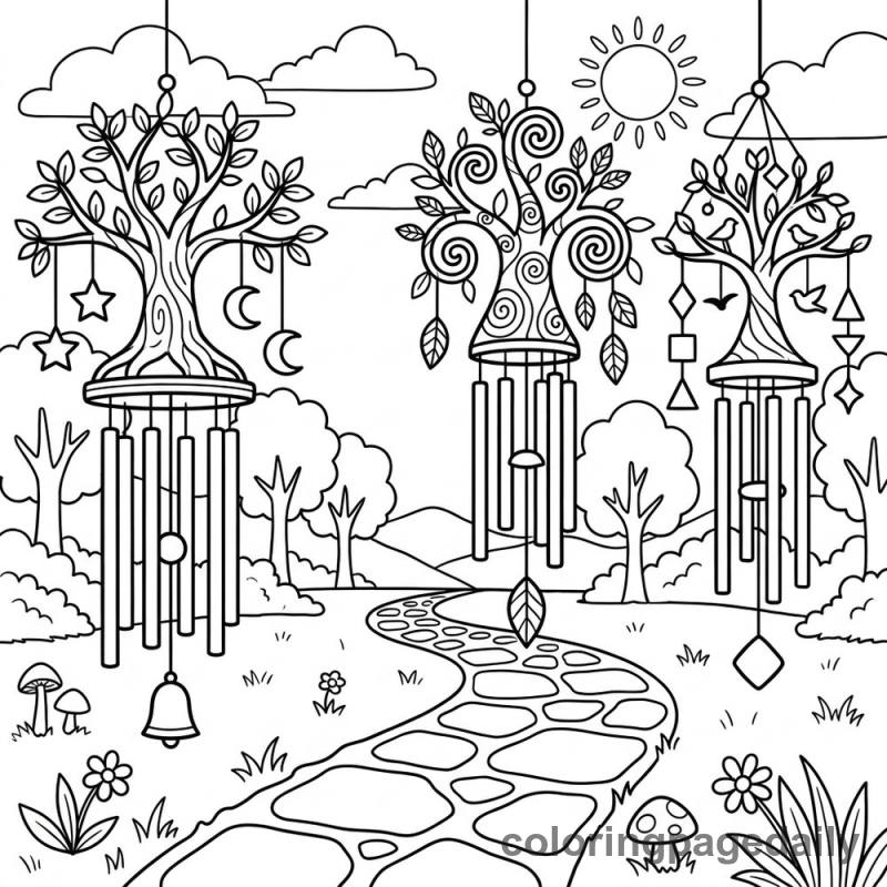 The Magical Wind Chime Forest - Colored reference example