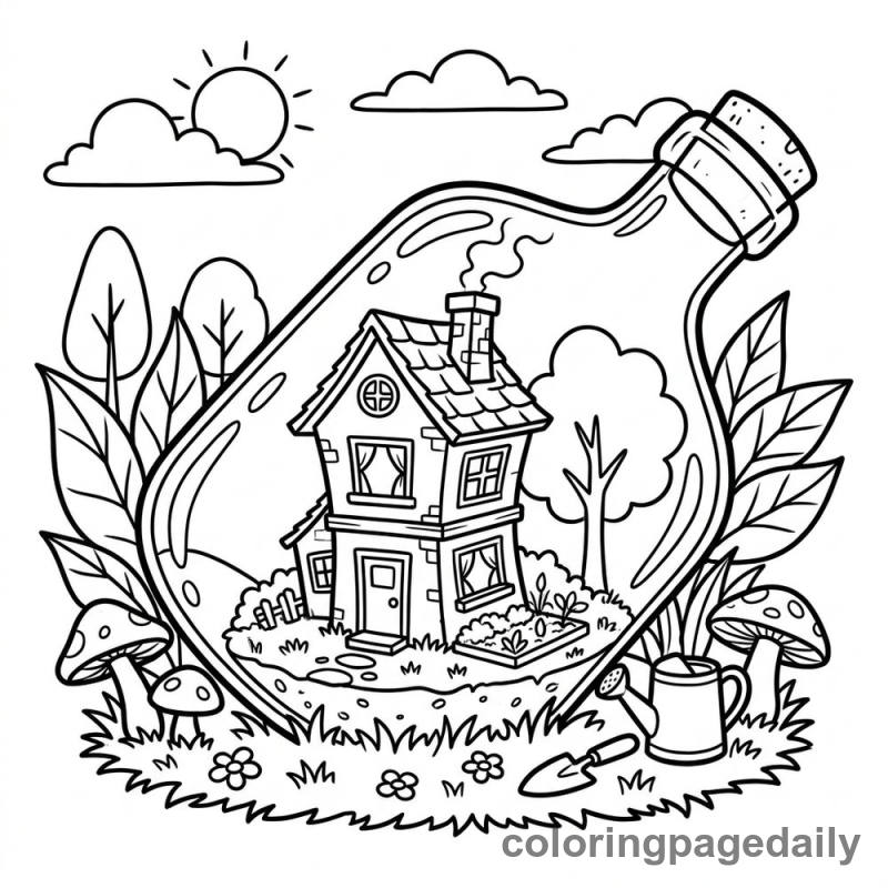 The Secret Bottle House - Colored reference example