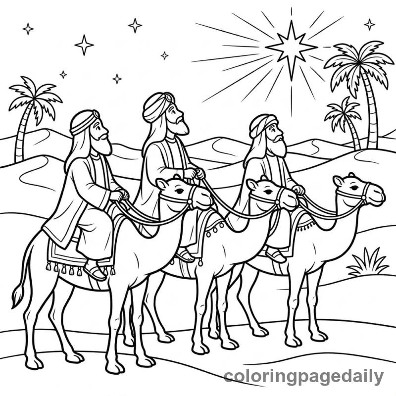 Three Wise Men Journey - Colored reference example