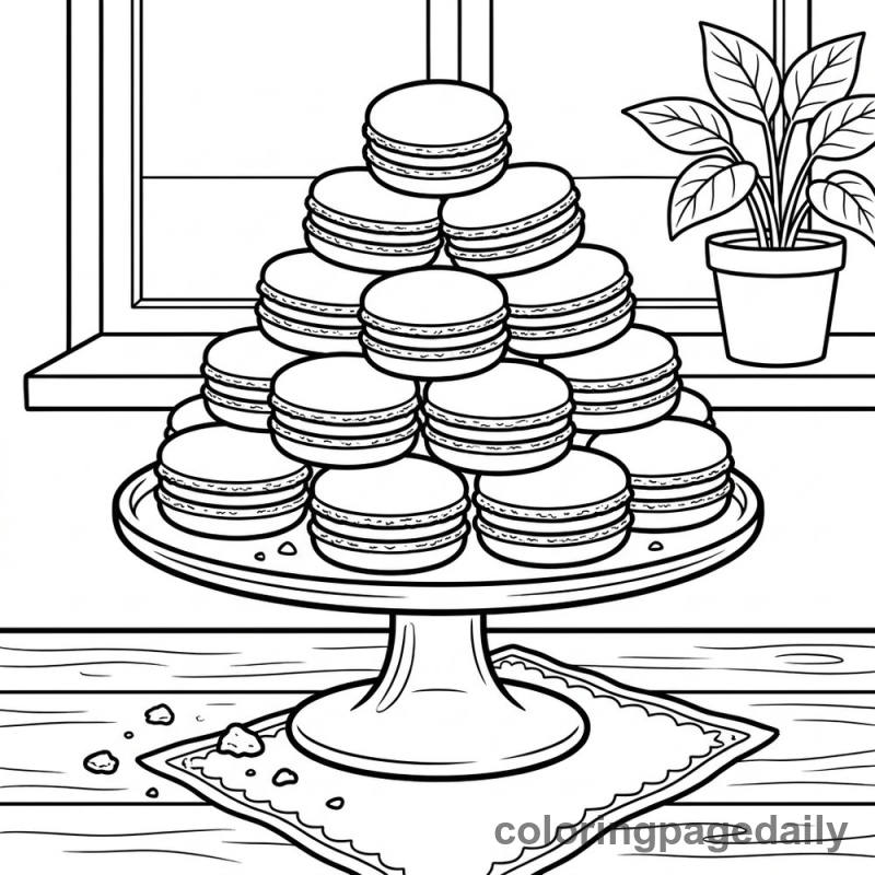 Tower of French Macarons - Colored reference example