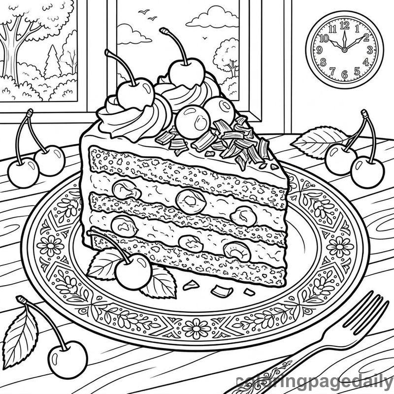 Traditional Black Forest Cake - Colored reference example