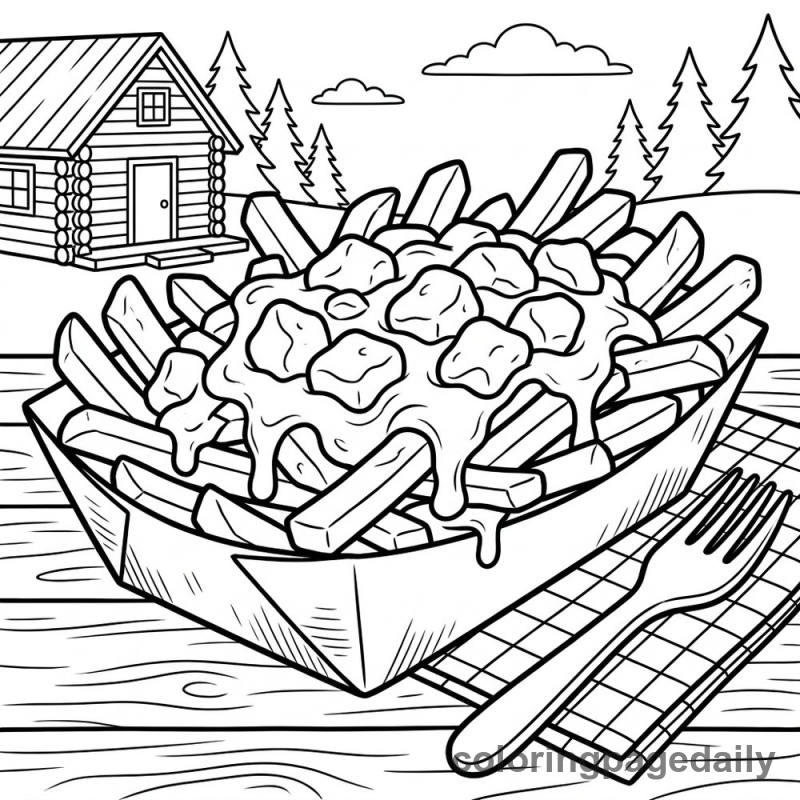 Traditional Canadian Poutine - Colored reference example