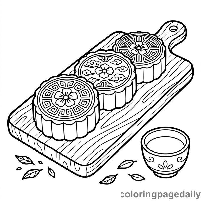 Traditional Chinese Mooncakes - Colored reference example