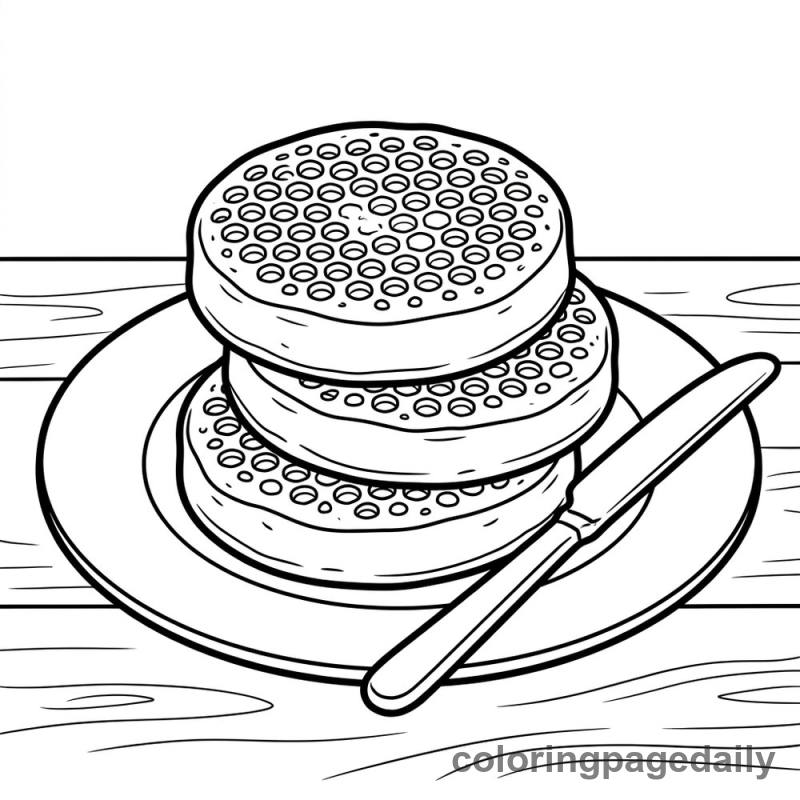 Traditional English Crumpets - Colored reference example
