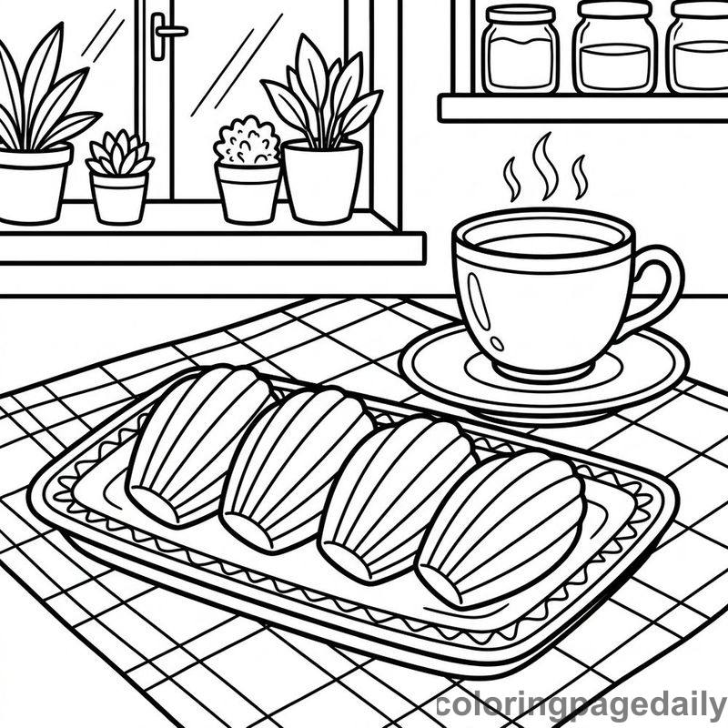 Traditional French Madeleine Cookies - Colored reference example
