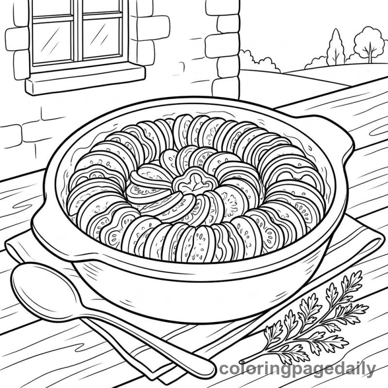 Traditional French Ratatouille - Colored reference example