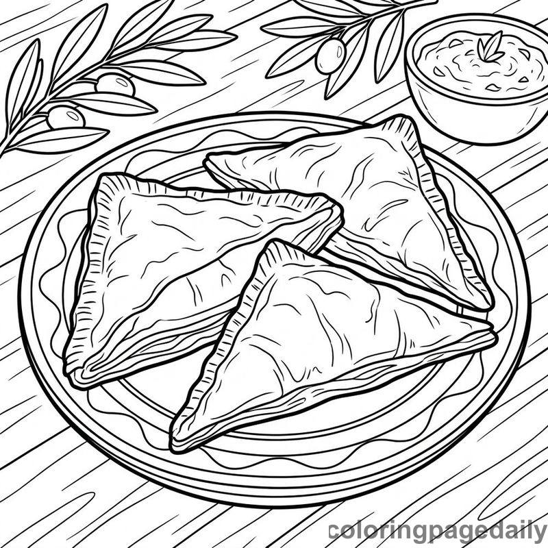 Traditional Greek Spanakopita - Colored reference example