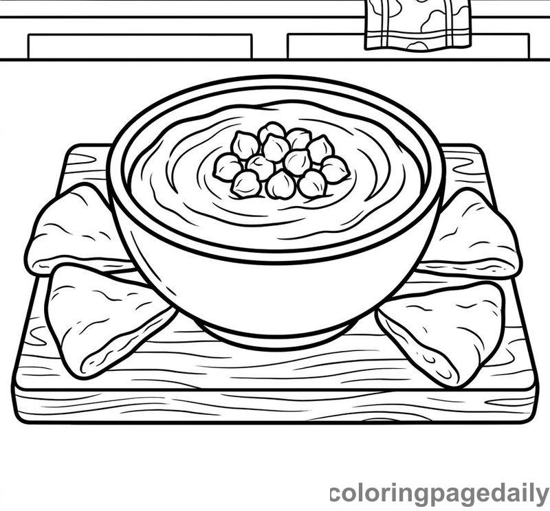 Traditional Hummus And Pita - Colored reference example