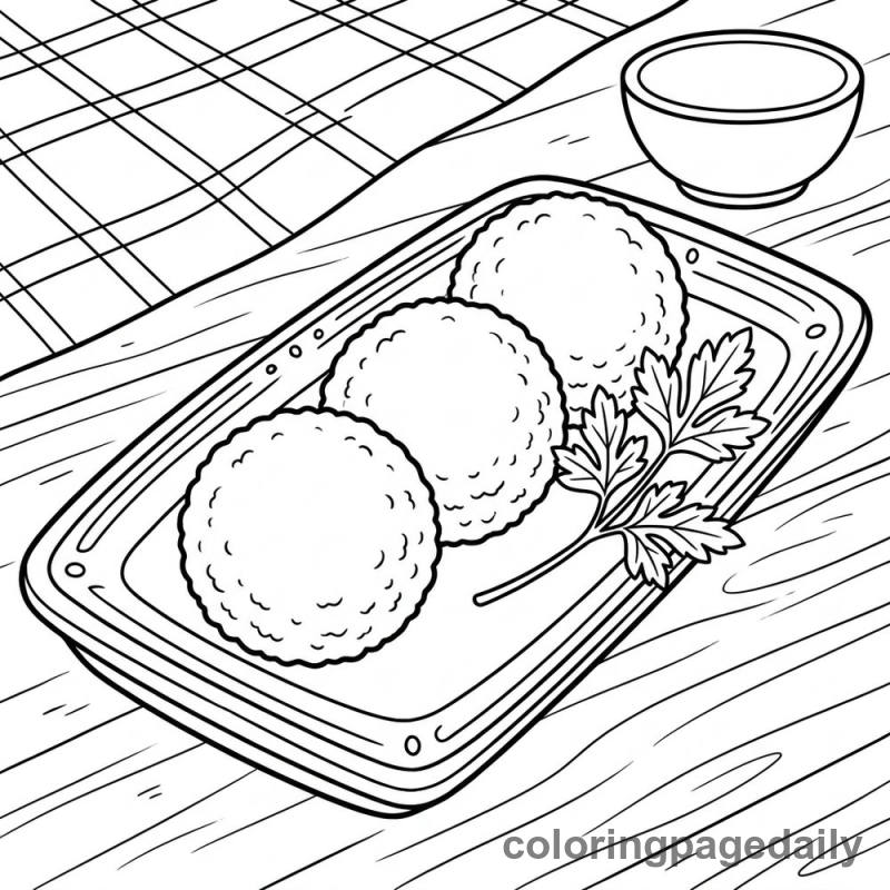 Traditional Italian Arancini Plate - Colored reference example