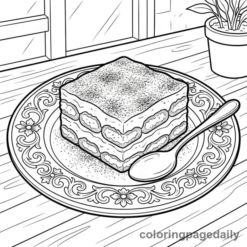 Traditional Italian Tiramisu - Colored reference example