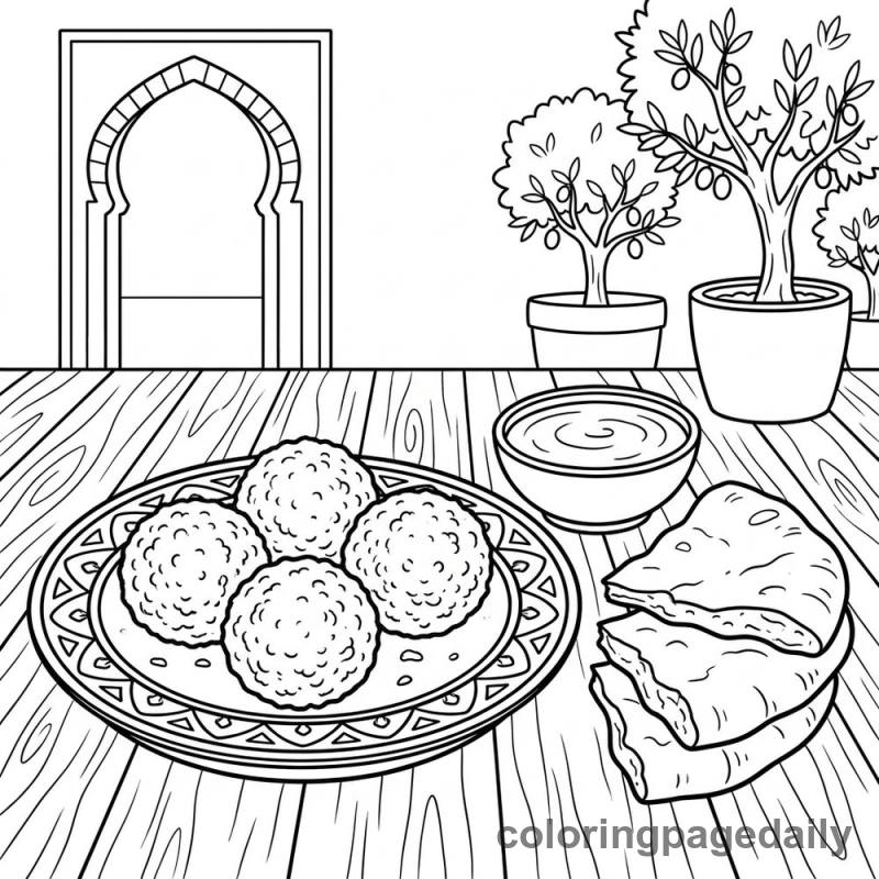 Traditional Middle Eastern Falafel - Colored reference example