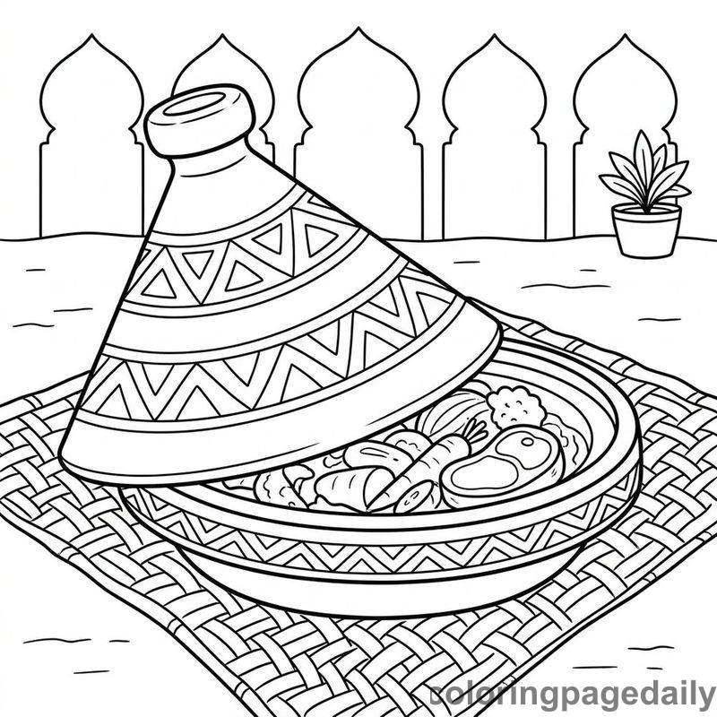 Traditional Moroccan Tagine - Colored reference example