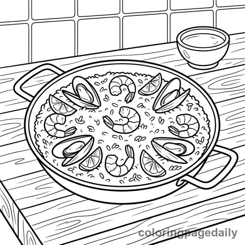 Traditional Spanish Paella Pan - Colored reference example