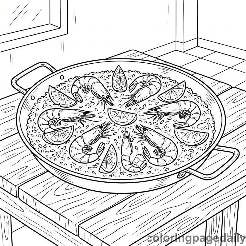 Traditional Spanish Paella Pan - Colored reference example