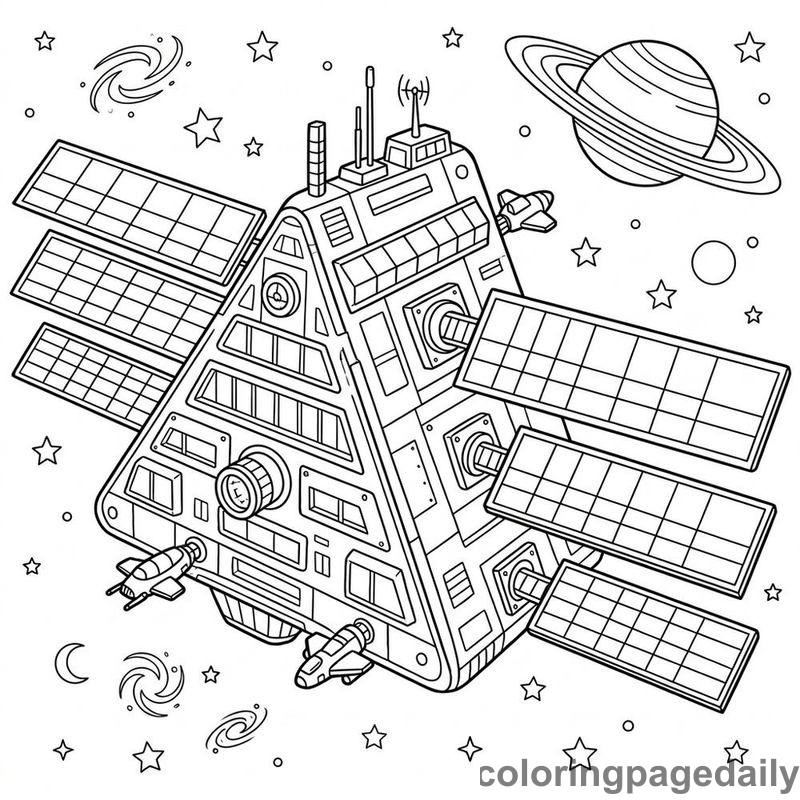 Triangular Prism Space Habitat - Colored reference example