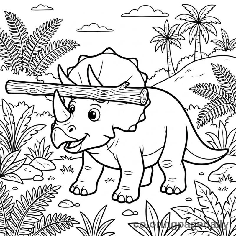 Triceratops Balancing Stick - Colored reference example