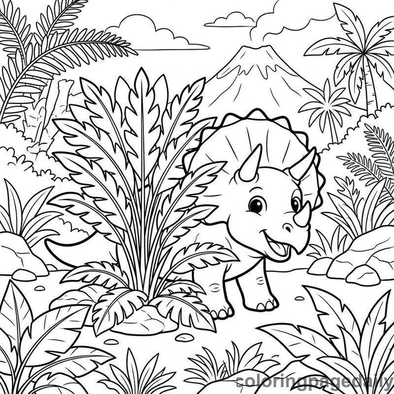 Triceratops Hide And Seek - Colored reference example