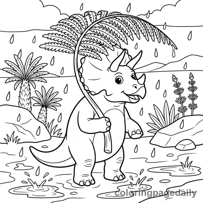 Triceratops Leaf Umbrella - Colored reference example