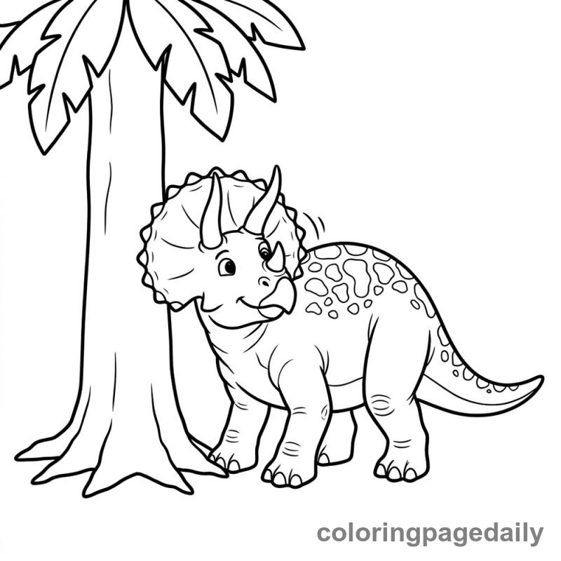 Triceratops Scratches an Itch - Colored reference example