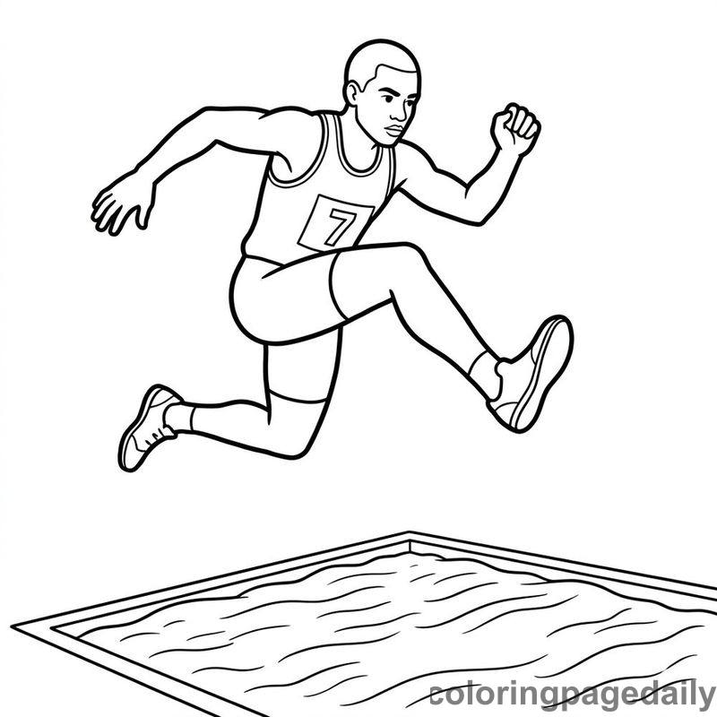 Triple Jump Athlete Bounding - Colored reference example