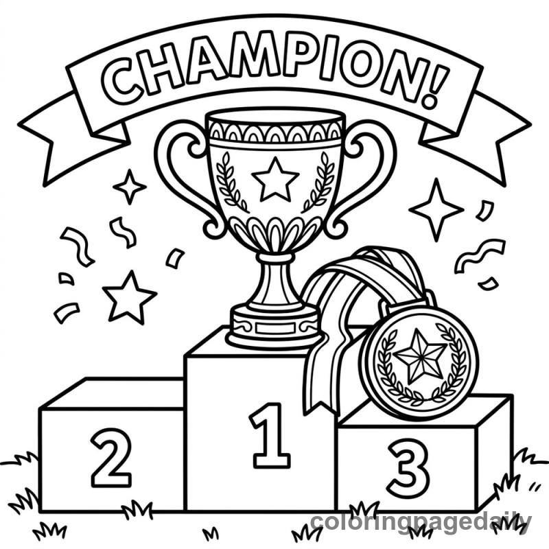 Trophy and Medal - Colored reference example