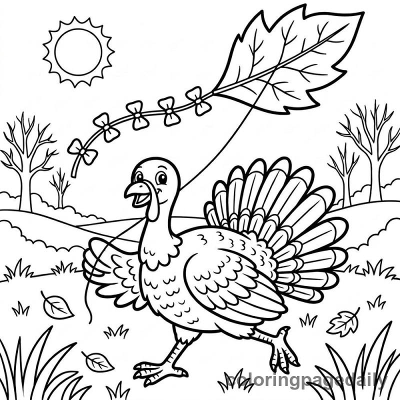 Turkey Flying A Kite - Colored reference example