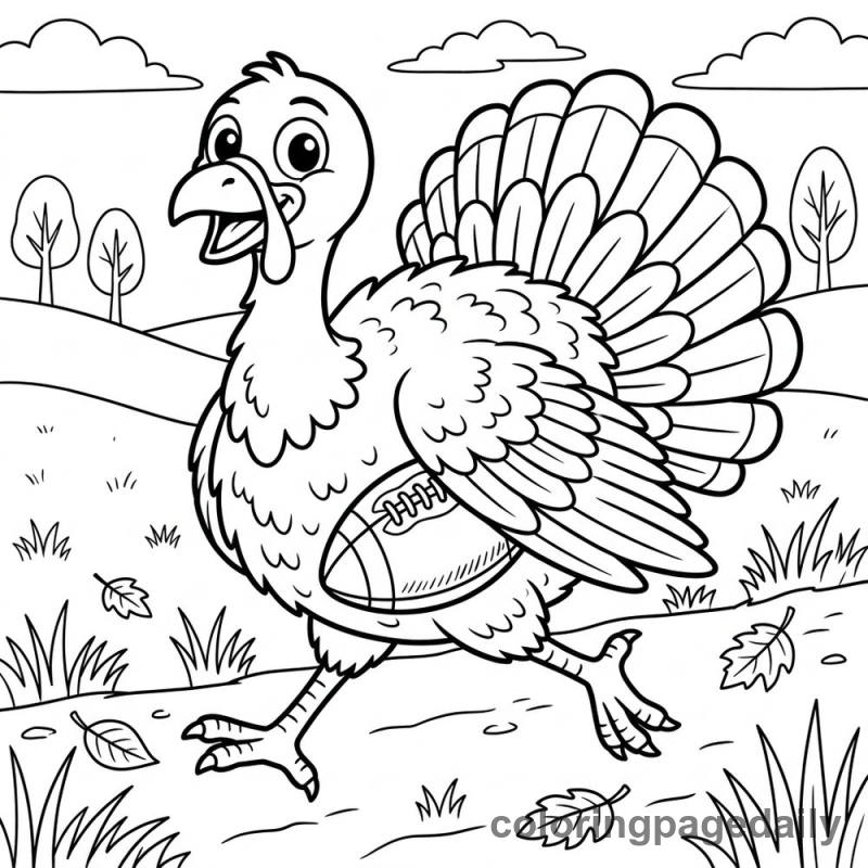 Turkey Playing Football - Colored reference example