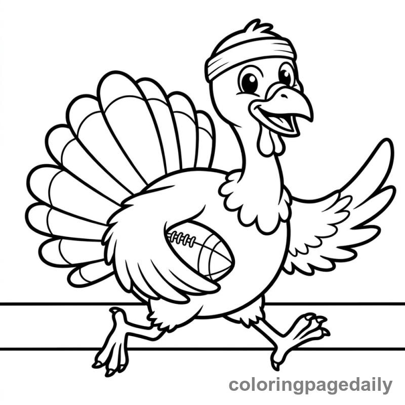 Turkey Playing Football - Colored reference example