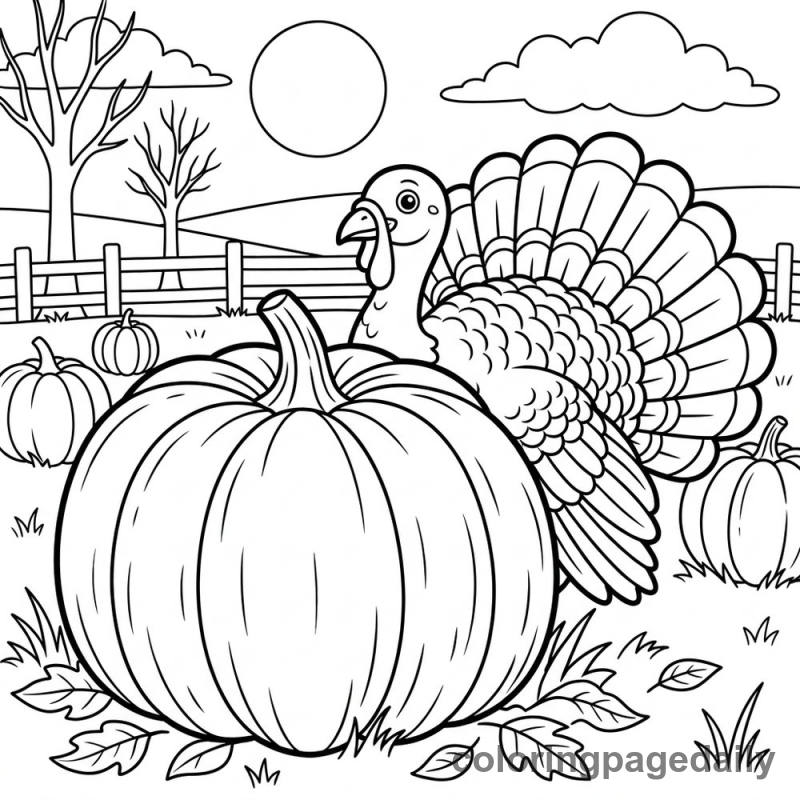 Turkey Playing Hide and Seek - Colored reference example