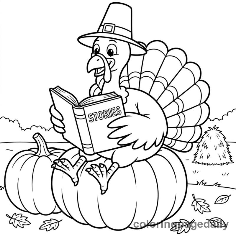 Turkey Reading Book - Colored reference example