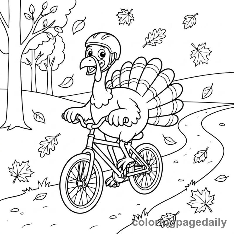 Turkey Riding Bicycle - Colored reference example