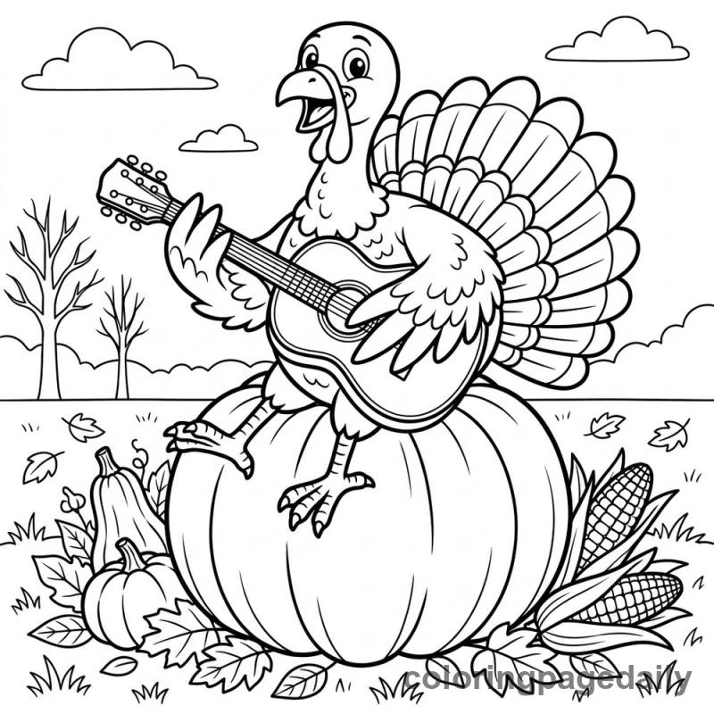 Turkey Strums a Tune - Colored reference example