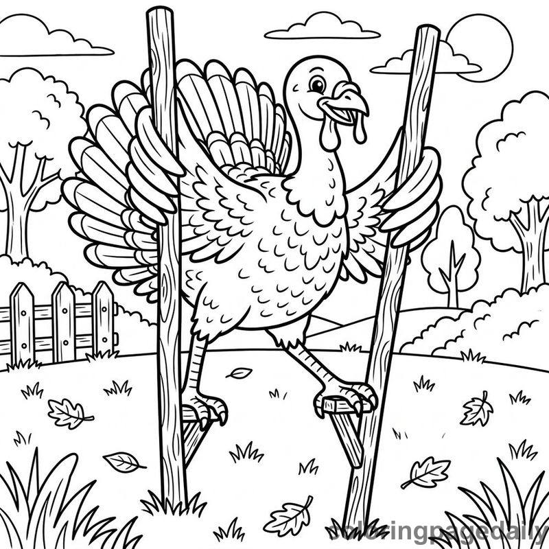 Turkey Walking On Stilts - Colored reference example