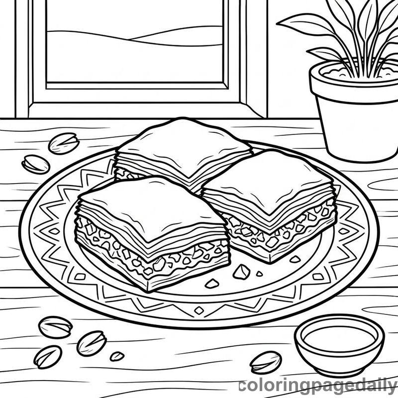 Turkish Baklava Treat - Colored reference example
