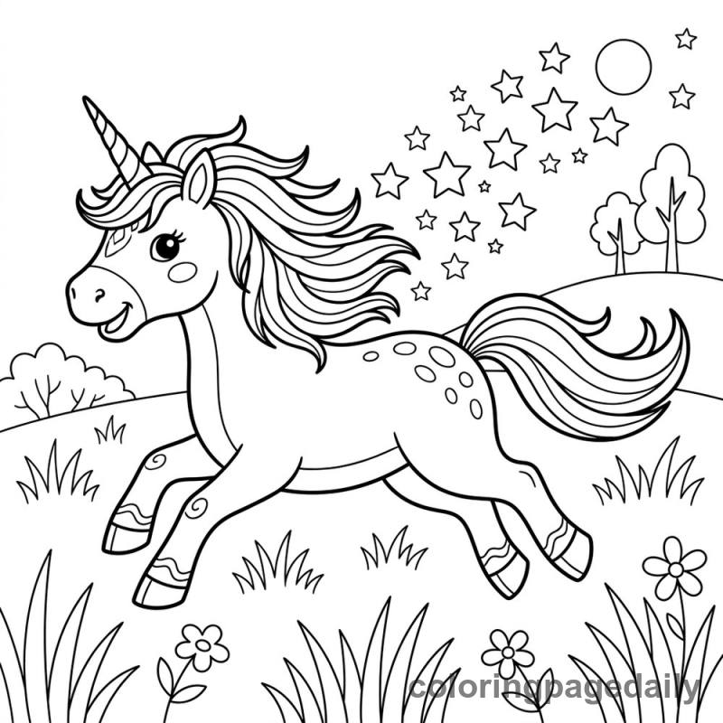 Unicorn's Starry Gallop - Colored reference example