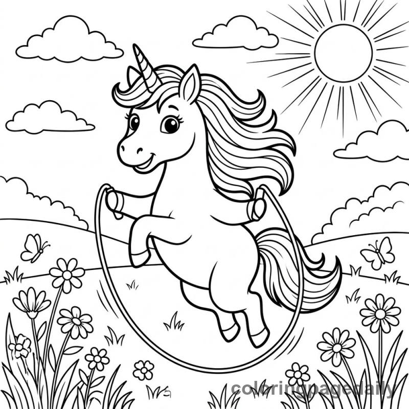 Unicorn Jumping Rope - Colored reference example