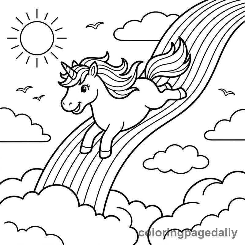 Unicorn Rainbow Slide - Colored reference example