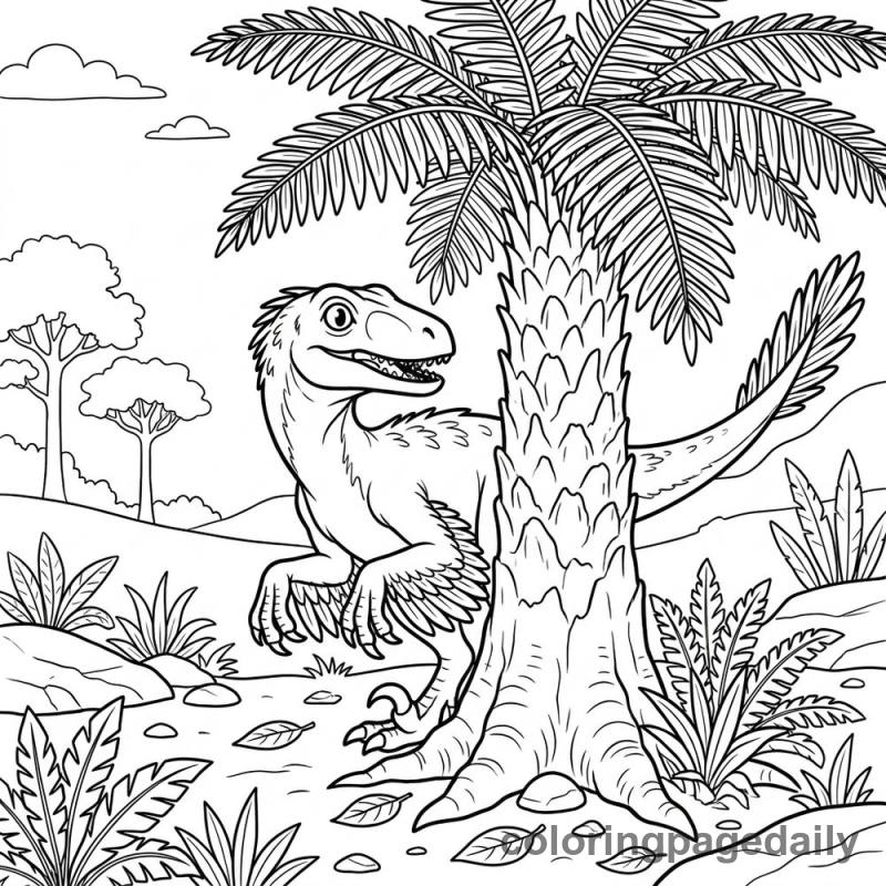 Velociraptor Hide and Seek - Colored reference example