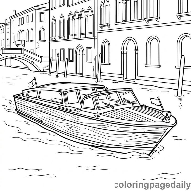 Venetian Water Taxi Boat - Colored reference example