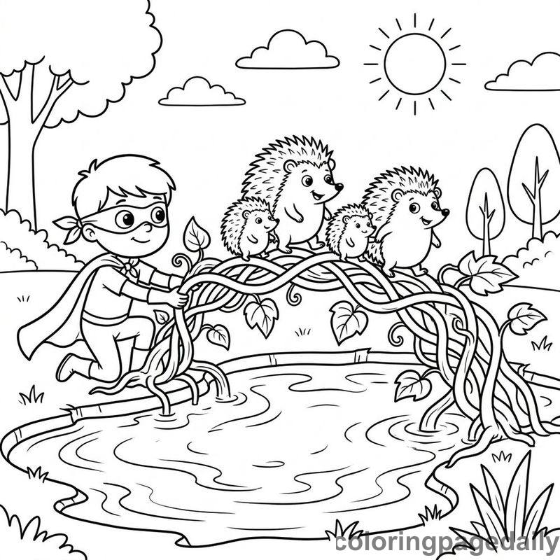 Vine Bridge Over Muddy Puddle - Colored reference example