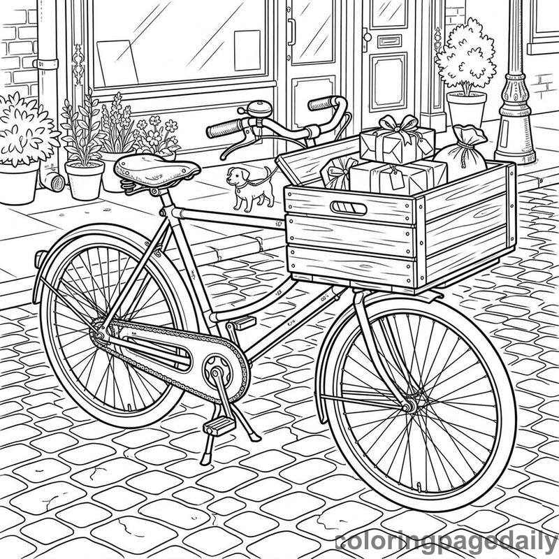 Vintage Cargo Delivery Bicycle - Colored reference example