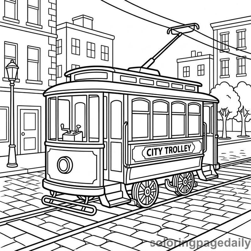 Vintage City Trolley Ride - Colored reference example